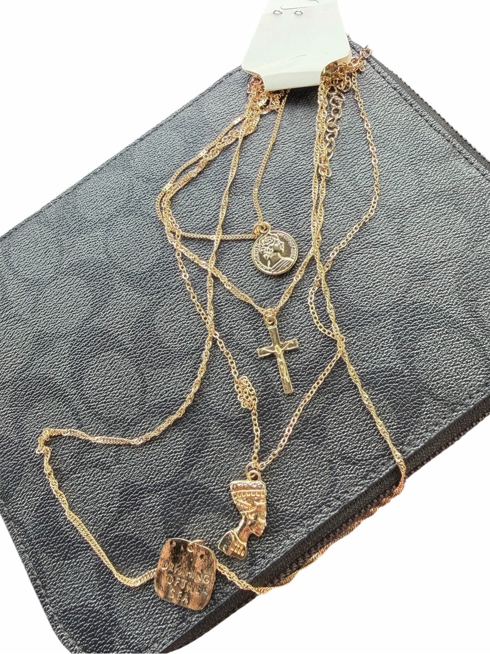 π¨SALEπ¨ Layered Gold Tone cross Women's Necklace Set - Multi Pendant